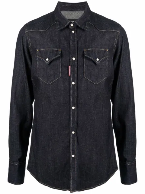 DSQUARED2 camisa de mezclilla con efecto lavado