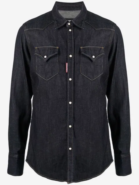 DSQUARED2 camisa de mezclilla con efecto lavado