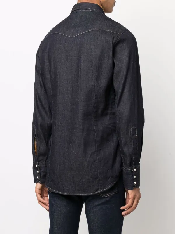 ディースクエアード/DSQUARED2 ジーンズシャツ　メンズ DSQUARED2 (ディースクエアード) ポケット 長袖 デニムシャツ