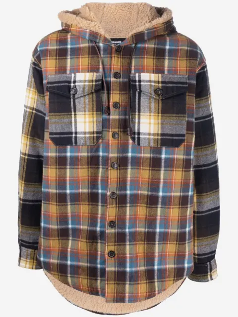 DSQUARED2 Icon check print hooded jacket