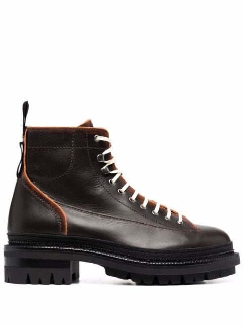 Dsquared2 leather lace-up ankle boots