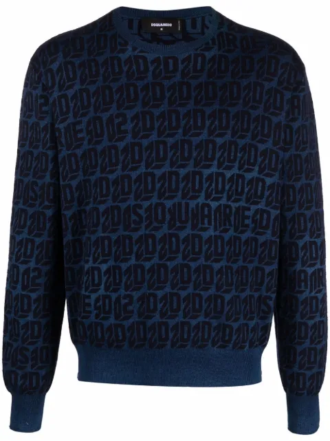 monogram-knit jumper