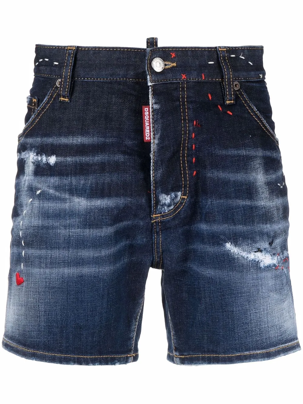 Dsquared2 Short Jeans Com Logo e Efeito Desgastado - Farfetch