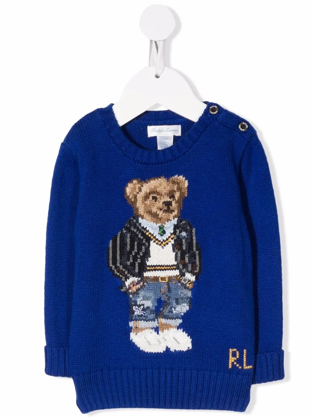 

Ralph Lauren Kids suéter con logo y cuello redondo - Azul