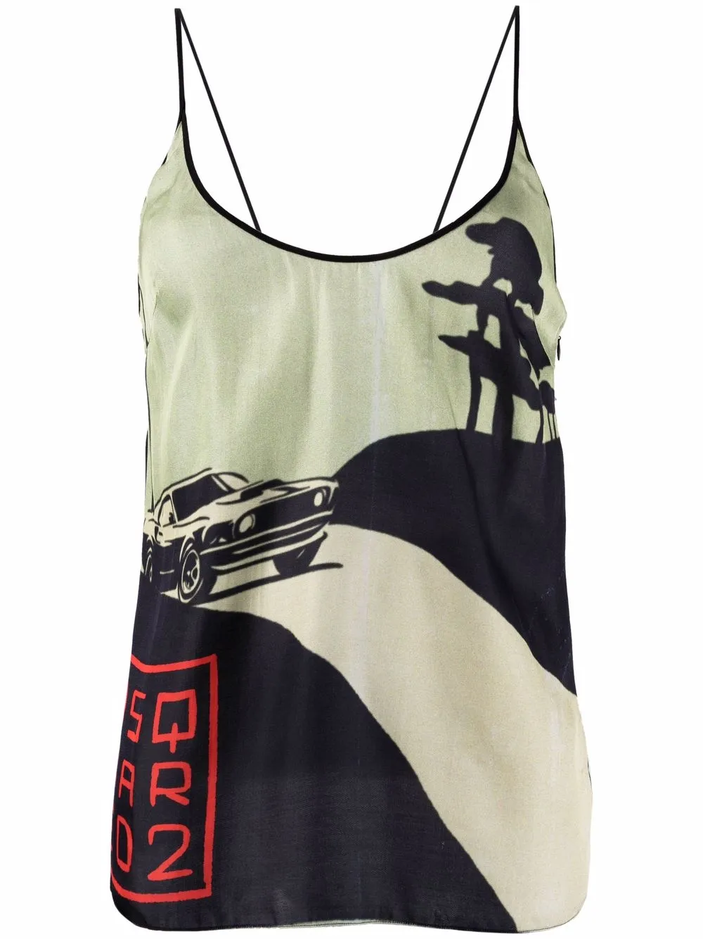 

Dsquared2 graphic-print camisole top - Grey