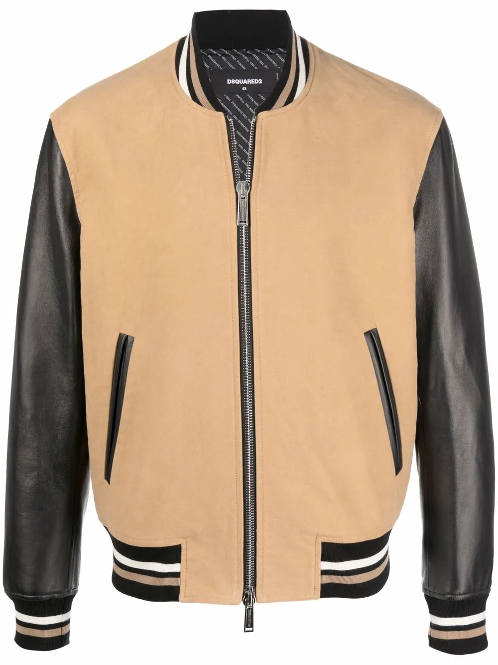 

Dsquared2 leather-sleeve sport jacket - Neutrals
