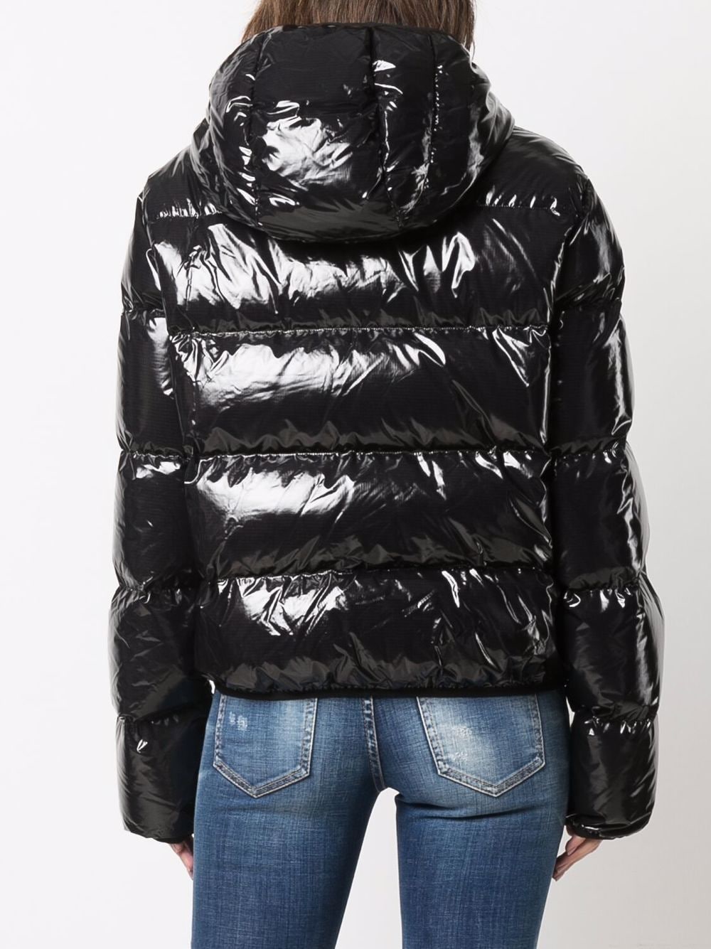 Dsquared2 Shiny Ripstop Hooded Down Jacket In Black | ModeSens