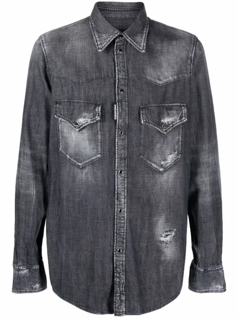 DSQUARED2 dark-wash denim shirt