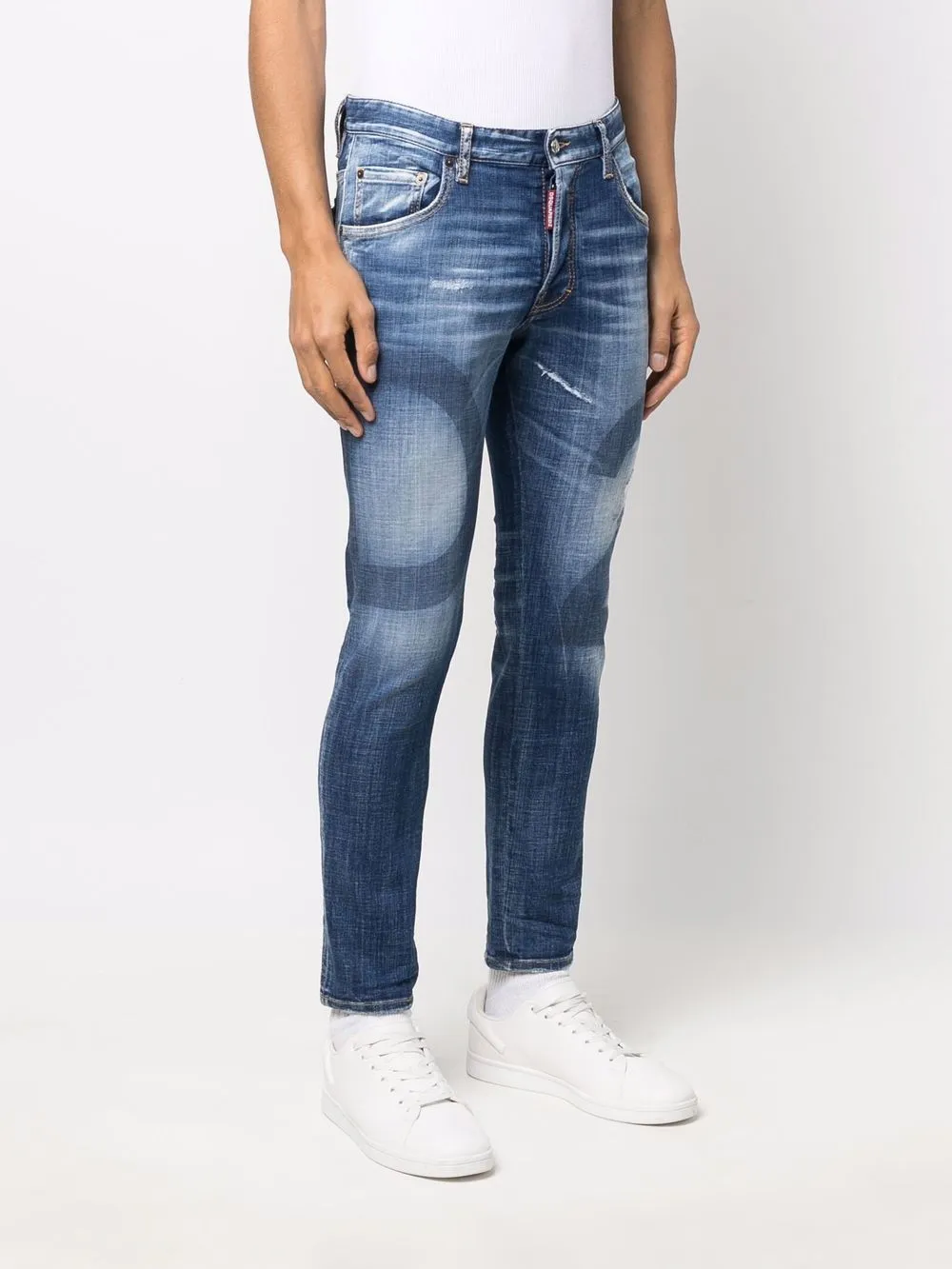  Dsquared2 Skinny Jeans Mit Logo Print   Blau 
