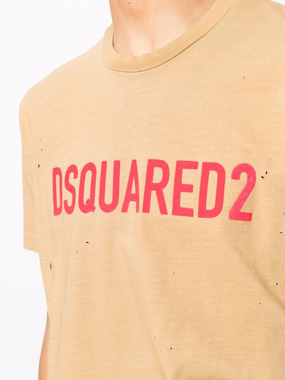 Shop Dsquared2 Logo-print Short-sleeve T-shirt In Neutrals