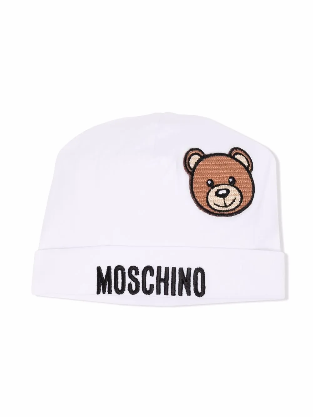 фото Moschino kids шапка бини с нашивкой teddy bear