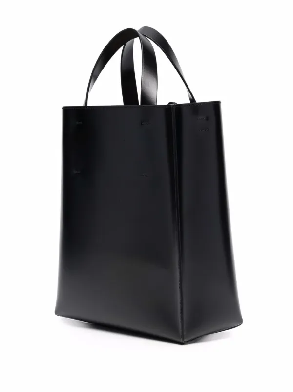 Marni Museo Drawstring Leather Tote Bag | Black | FARFETCH