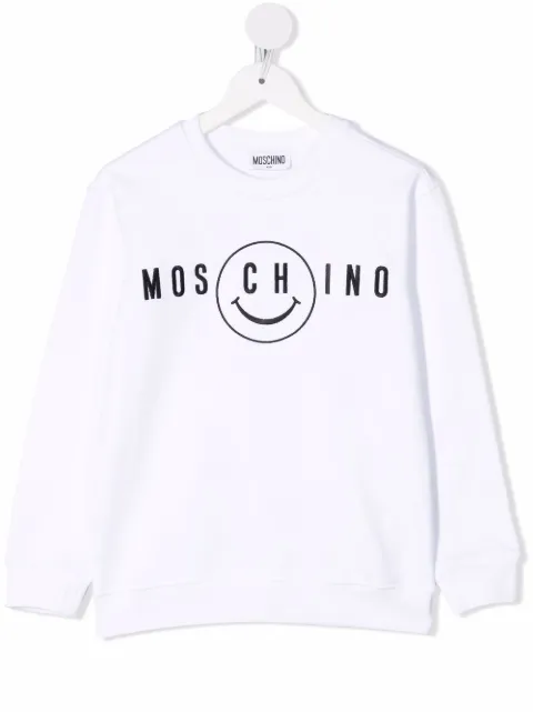 Moschino Kids سويت شيرت برقبة مستديرة وطبعة شعار الماركة