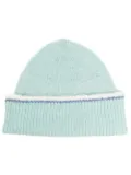 Barrie shearling-trim cashmere beanie - Blue