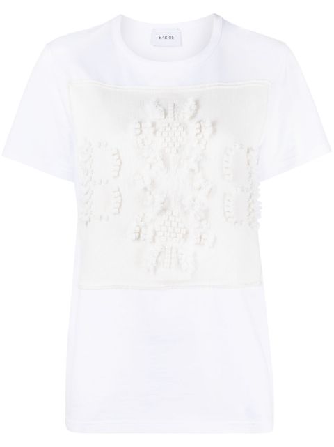 Barrie embroidered panelled T-shirt