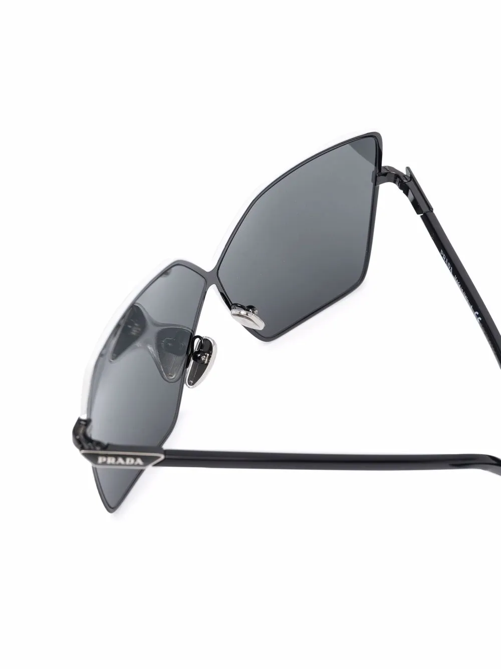  Prada Eyewear Oversized Butterfly-frame Sunglasses - Black 