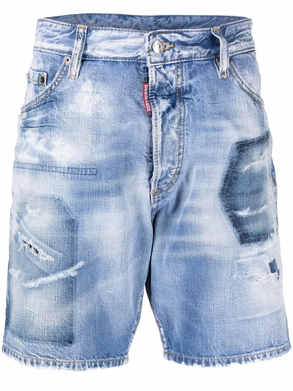 

Dsquared2 shorts de mezclilla con efecto envejecido - Azul