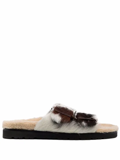 Dsquared2 fur buckled sandals
