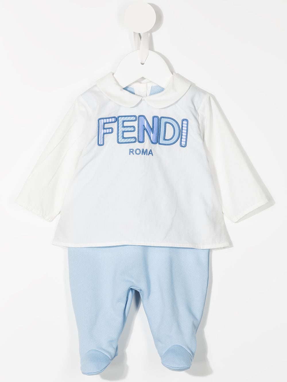 Fendi Kids Pyjama met geborduurd logo Wit