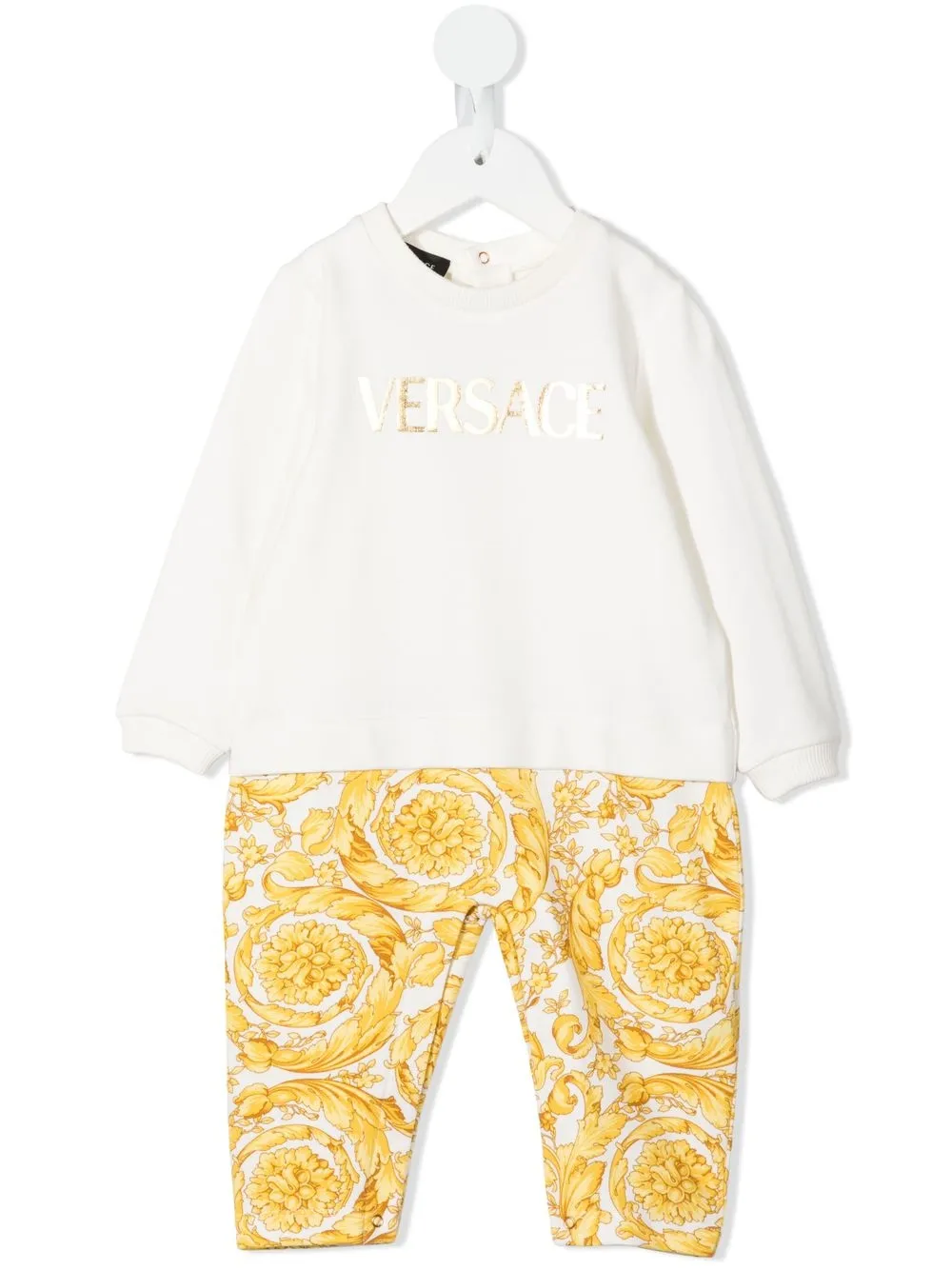 

Versace Kids mameluco con logo estampado - Blanco