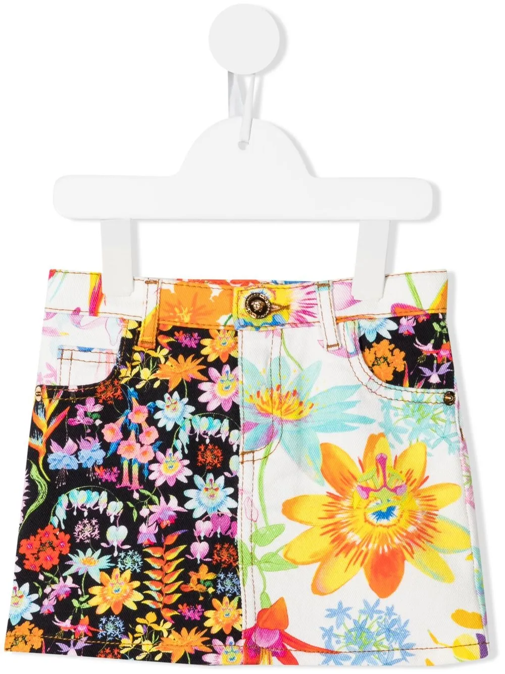 

Versace Kids floral-print denim skirt - Multicolour