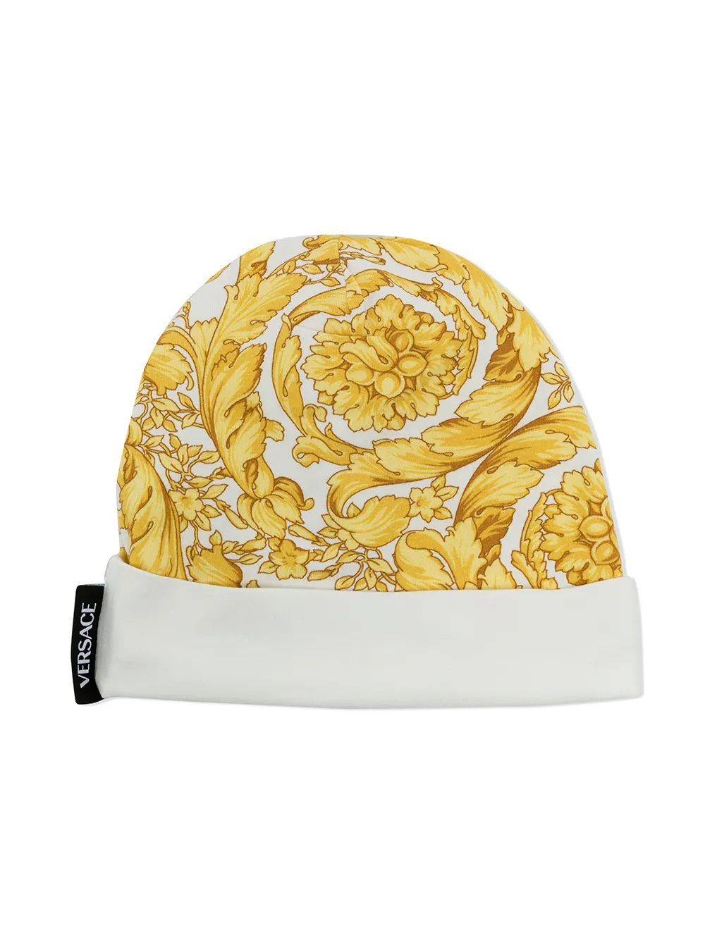 

Versace Kids gorro con estampado Barocco - Amarillo