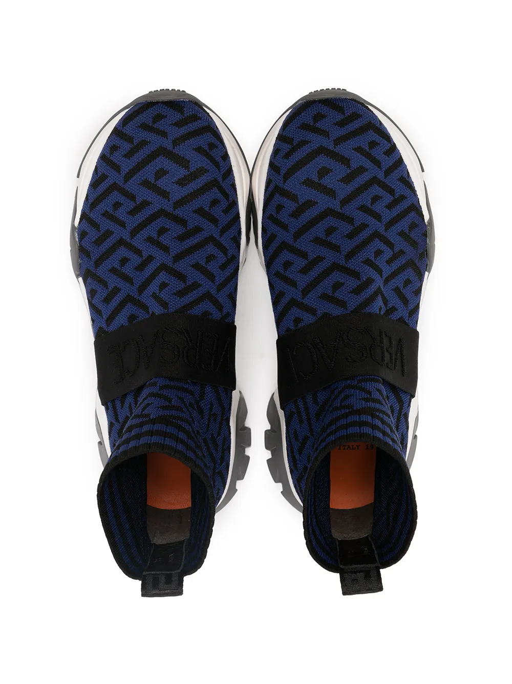 фото Versace kids трикотажные кроссовки с узором la greca