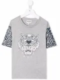 Kenzo Kids signature tiger-print T-shirt - Grey