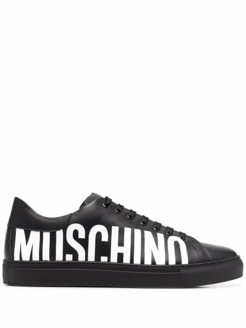 Moschino logo-print leather sneakers