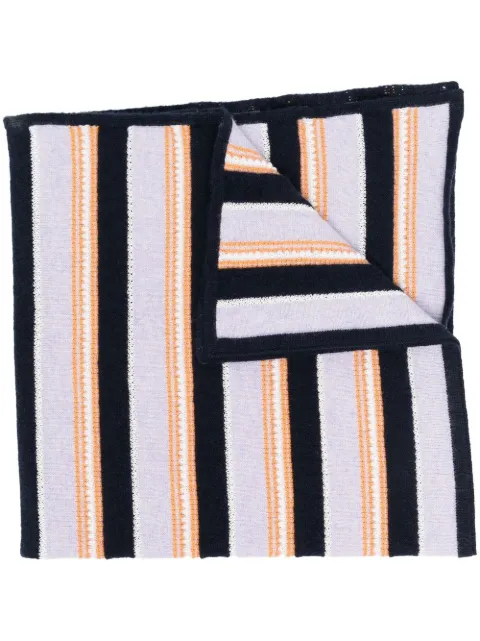 Barrie striped knitted scarf