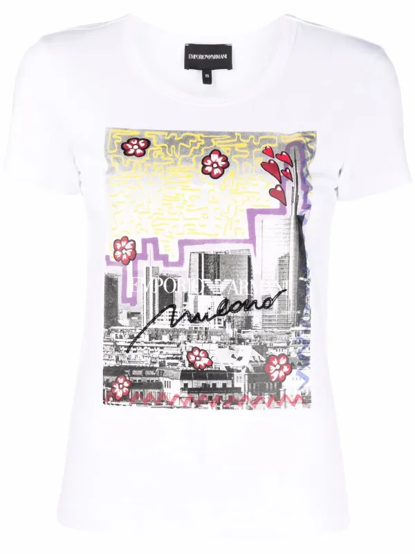 Bianco Farfetch Donna Abbigliamento Top e t-shirt T-shirt Polo T-shirt con stampa 