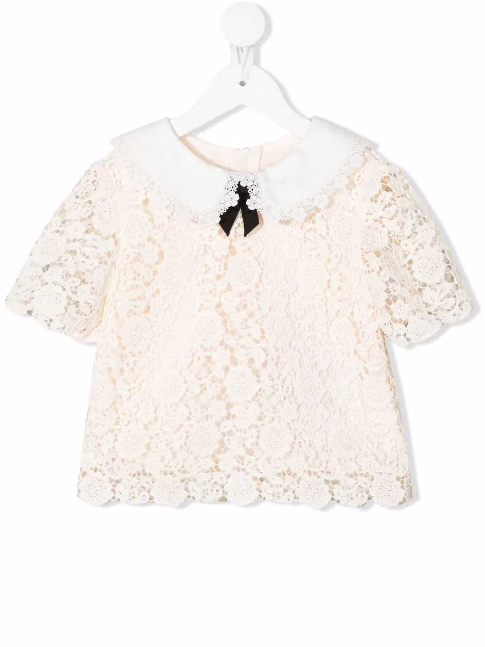 

Self-Portrait Kids blusa con bordado floral - Neutro