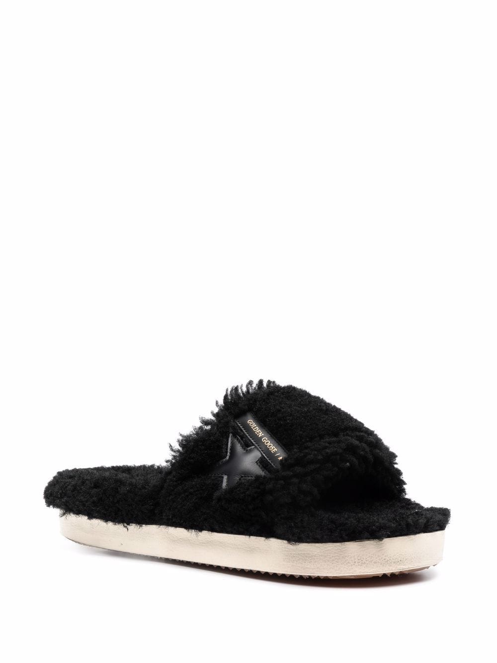 Golden Goose Poolstar lammy slippers - Zwart