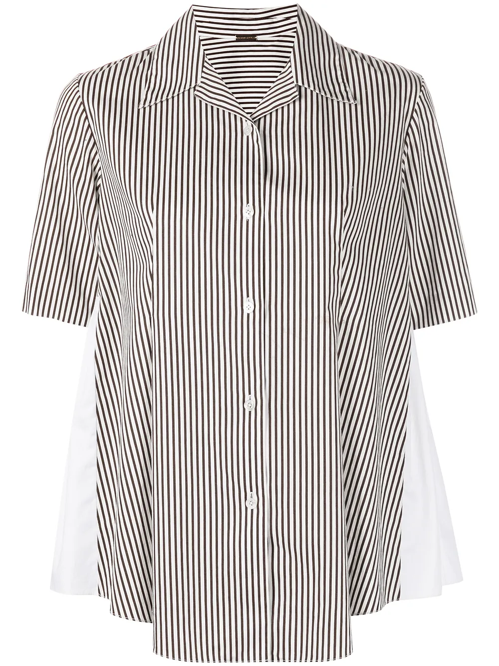 

Adam Lippes striped poplin gathered side shirt - Black