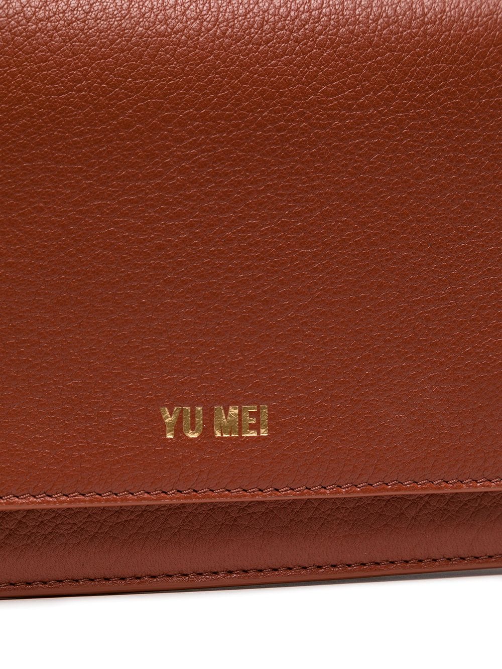 Shop Yu Mei Suki Leather Clutch Bag In Brown