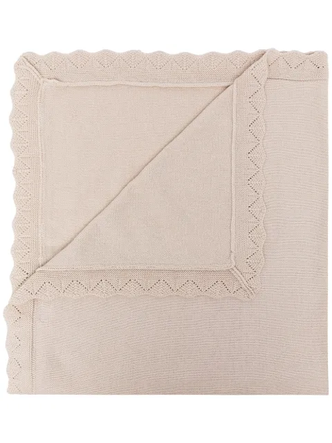 Tartine Et Chocolat zigzag-trim fine-knit blanket