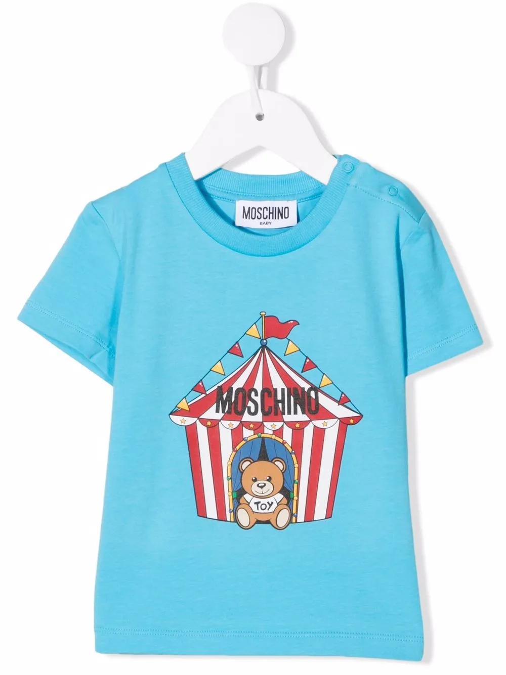 

Moschino Kids logo-print short-sleeve T-shirt - Blue