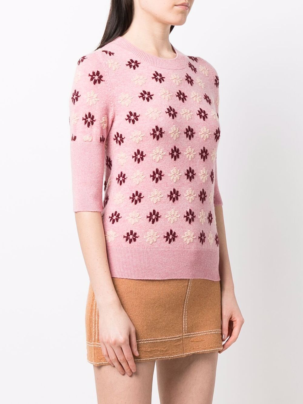 Barrie floral-print intarsia-knit Cashmere Top - Farfetch