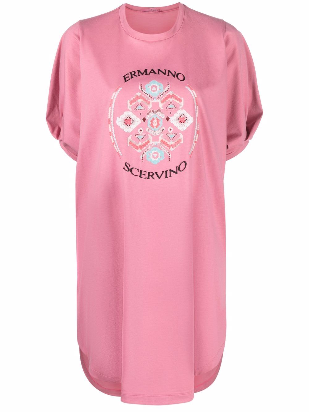фото Ermanno scervino платье-футболка с вышивкой