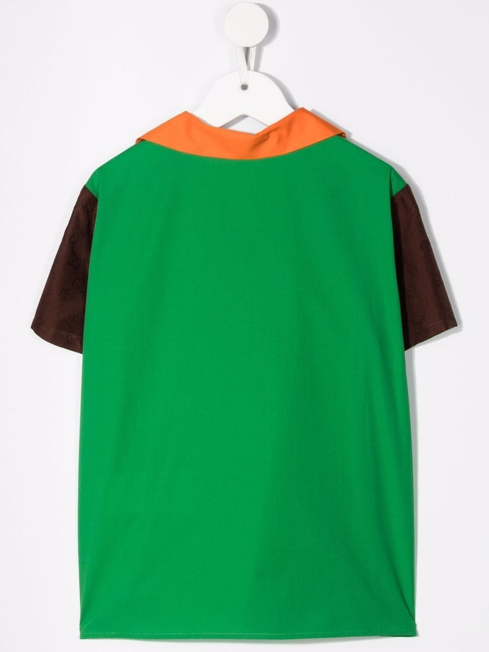Shop Gucci Strap-detail Jacquard Shirt In Brown