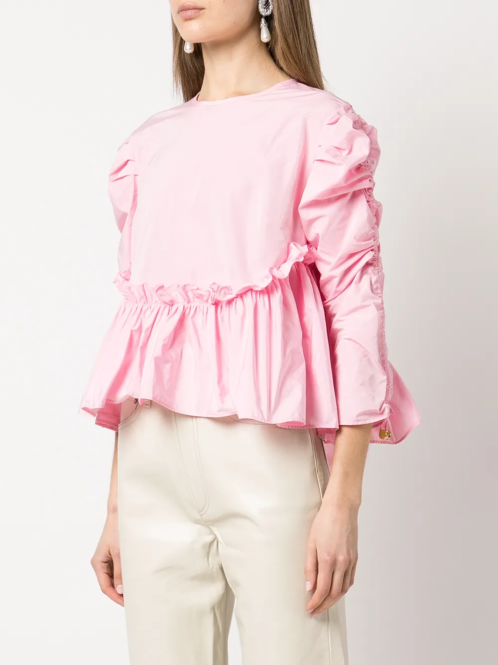 фото Brøgger gusta ruched-detail blouse