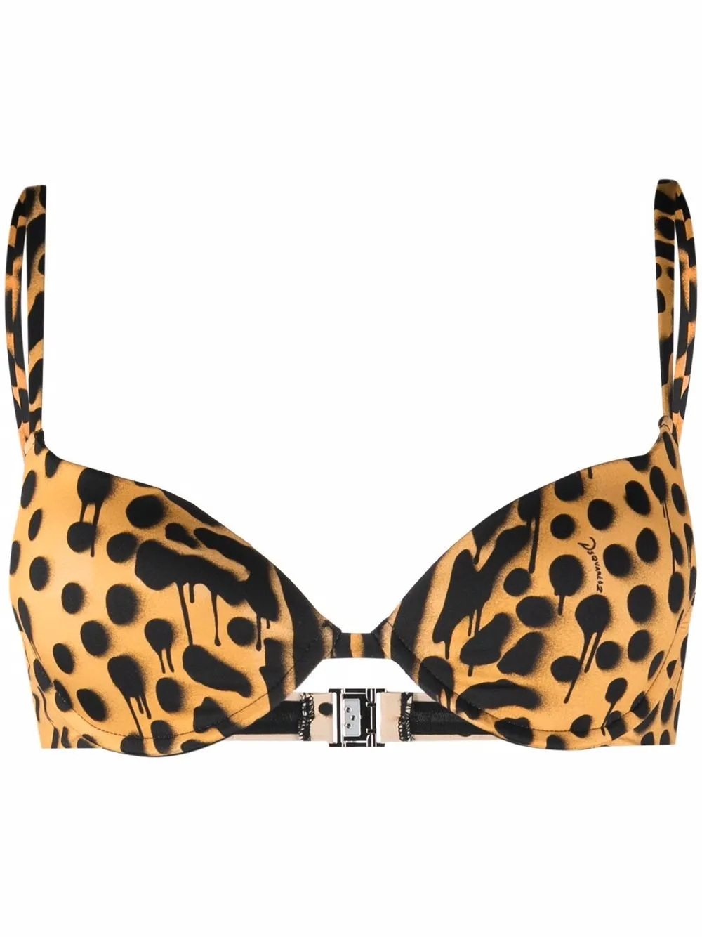 

Dsquared2 top de bikini con estampado de leopardo - Negro