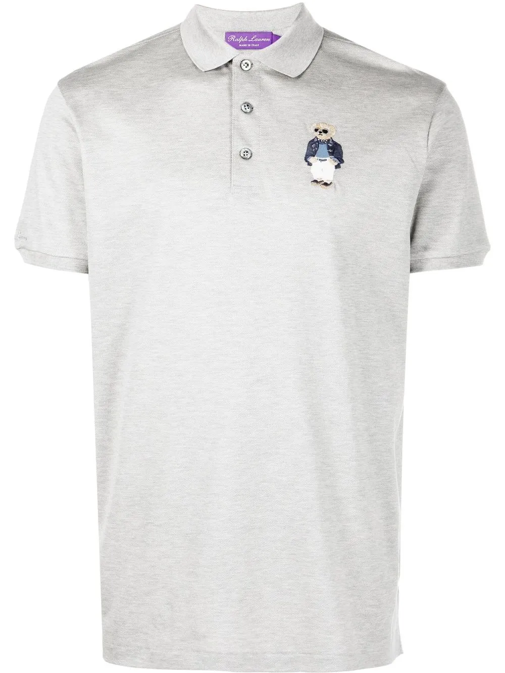 

Ralph Lauren Purple Label logo-embroidered cotton polo shirt - Grey