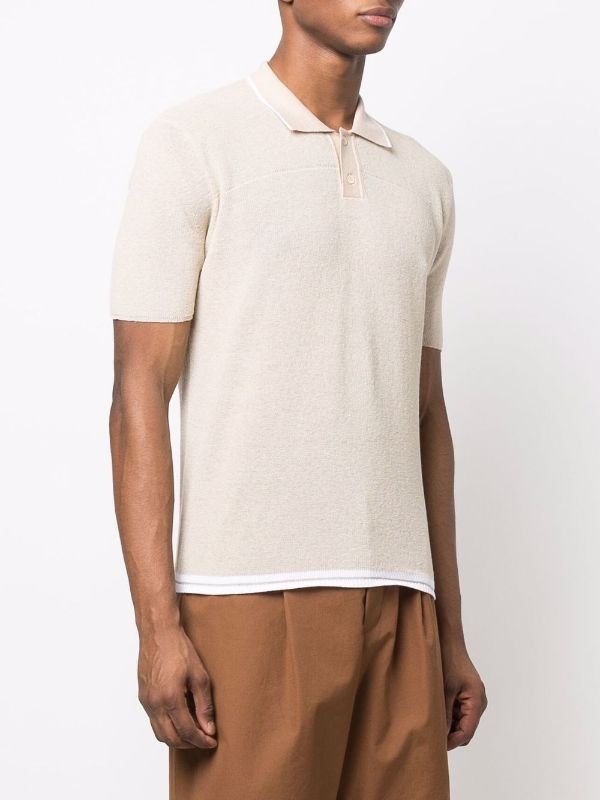 men's waffle knit polo shirt