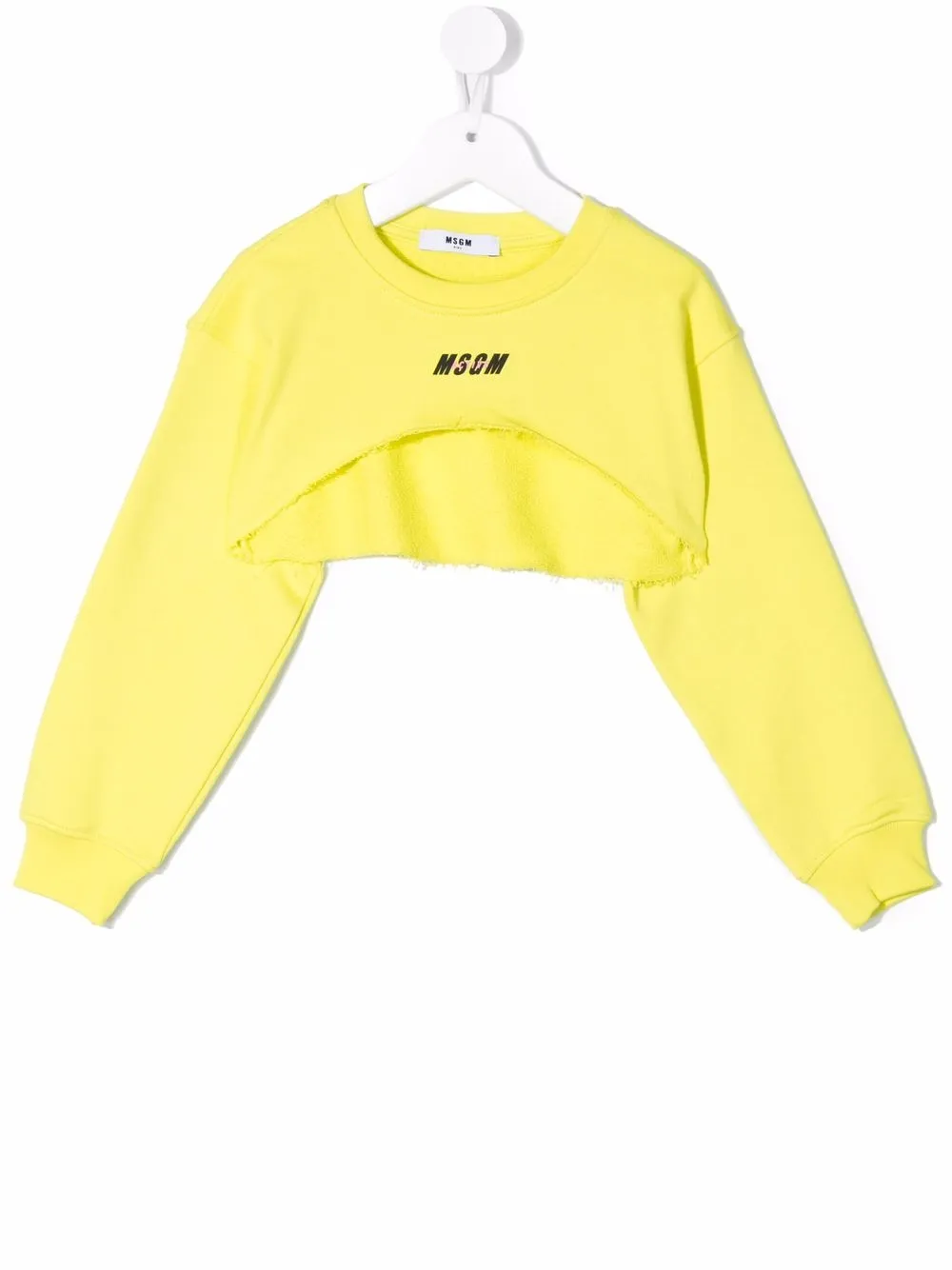 

MSGM Kids hoodie corta con logo - Amarillo