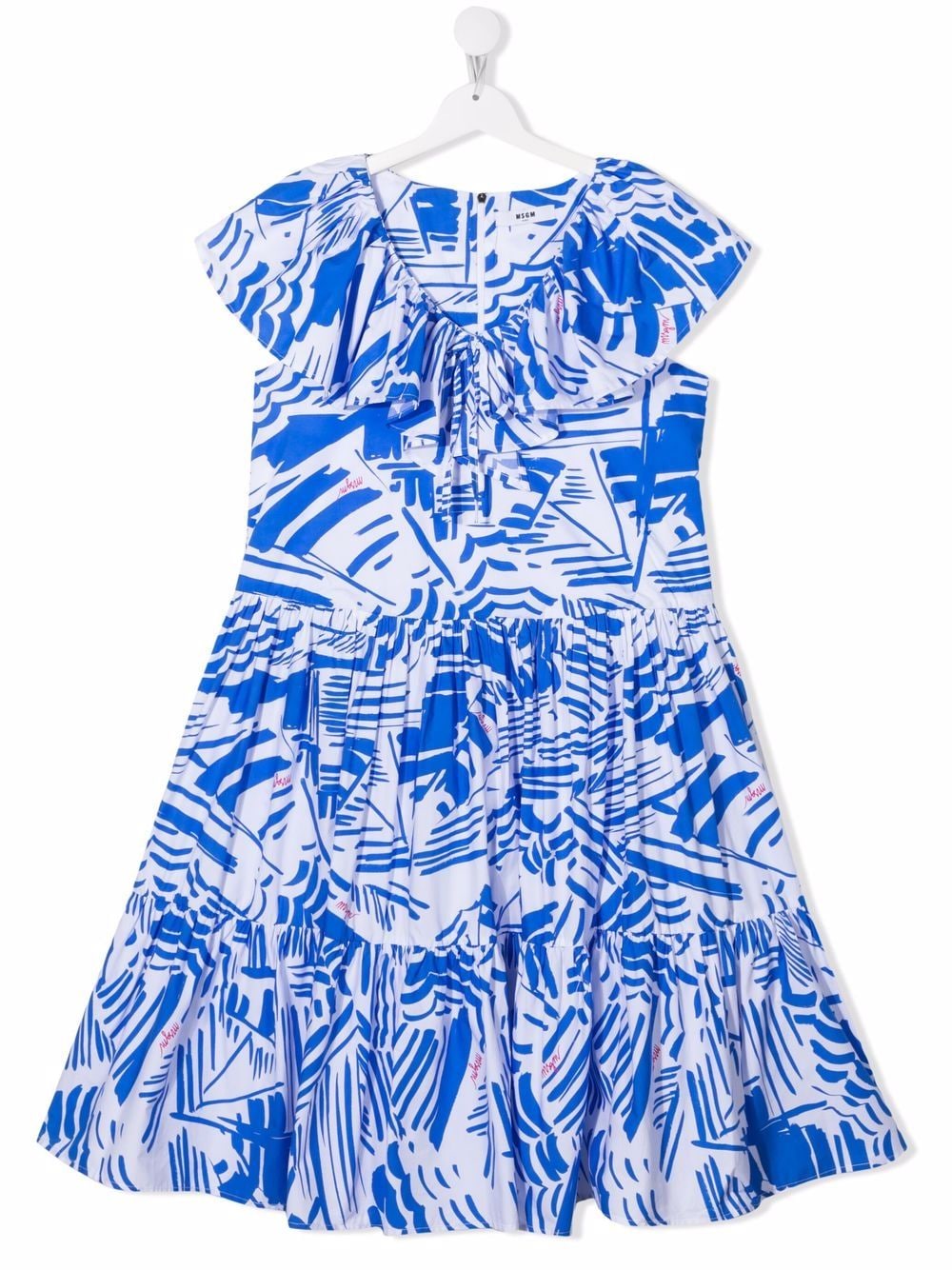 

MSGM Kids vestido suelto con motivo geométrico - Azul