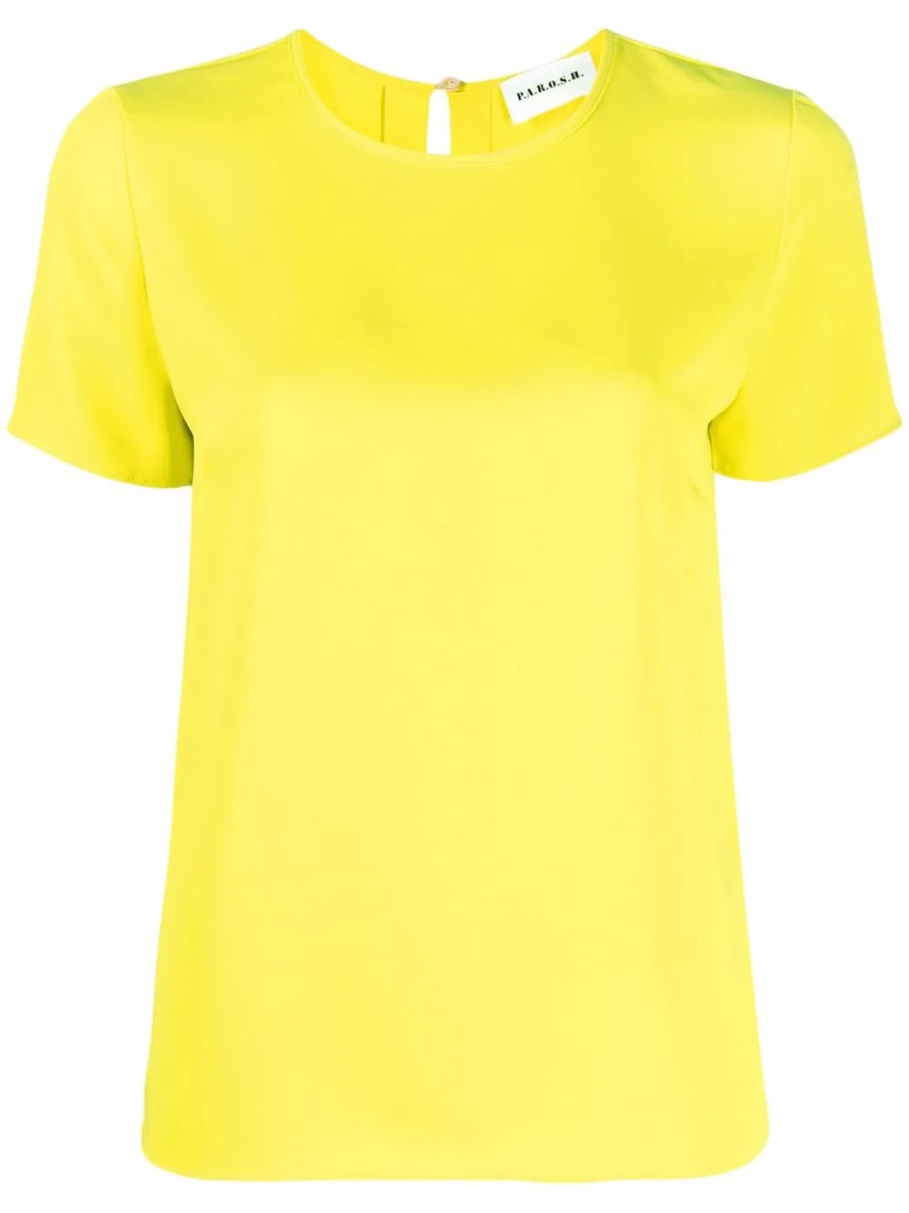 

P.A.R.O.S.H. short-sleeve keyhole-detail blouse - Yellow