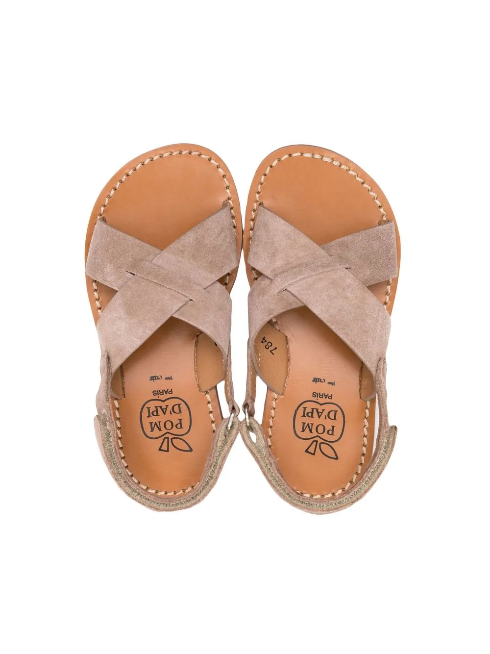 Shop Pom D'api Crossover Strap Detail Sandals In Neutrals