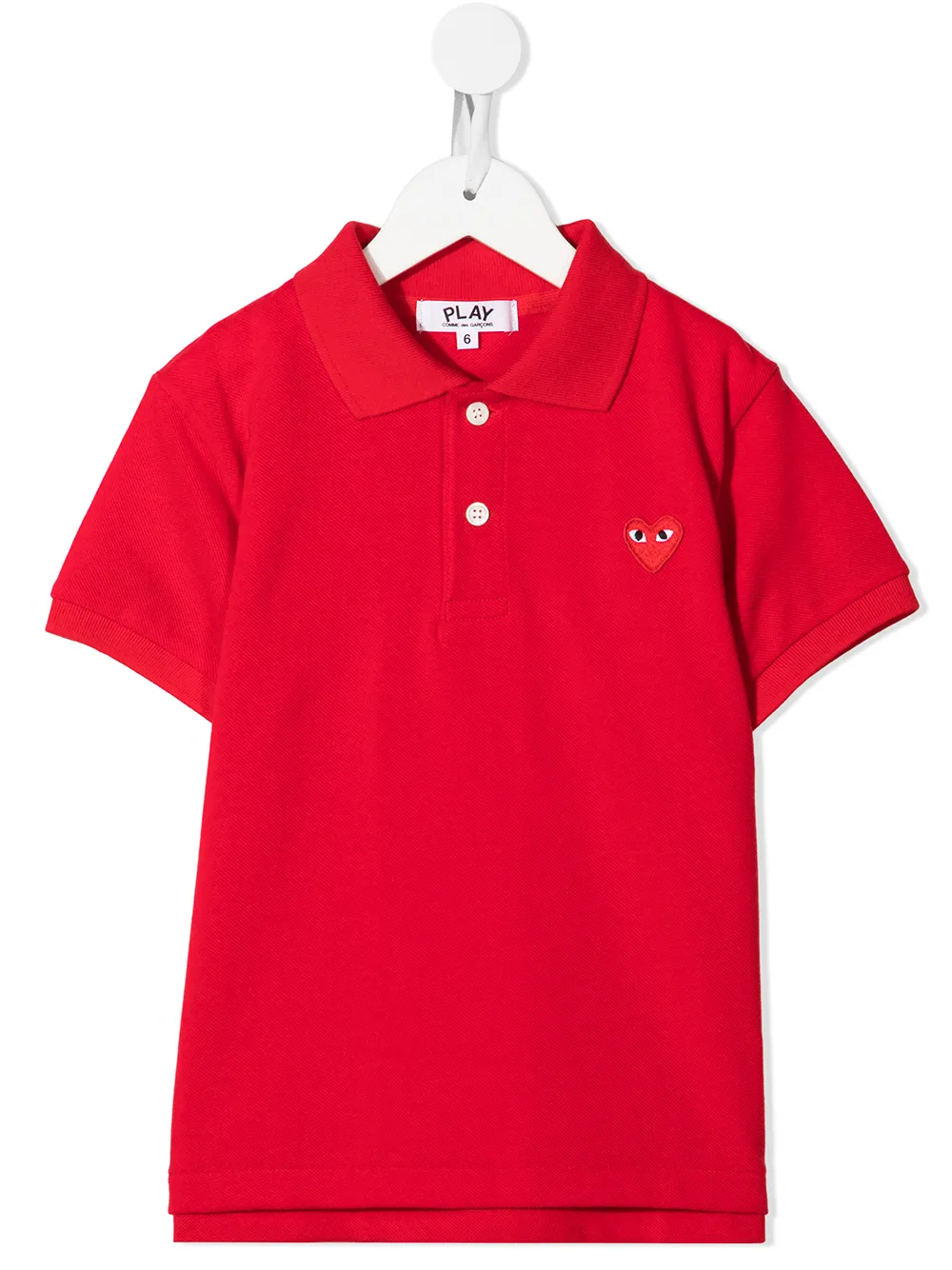 

Comme Des Garçons Play Kids playera tipo polo con logo de corazón - Rojo