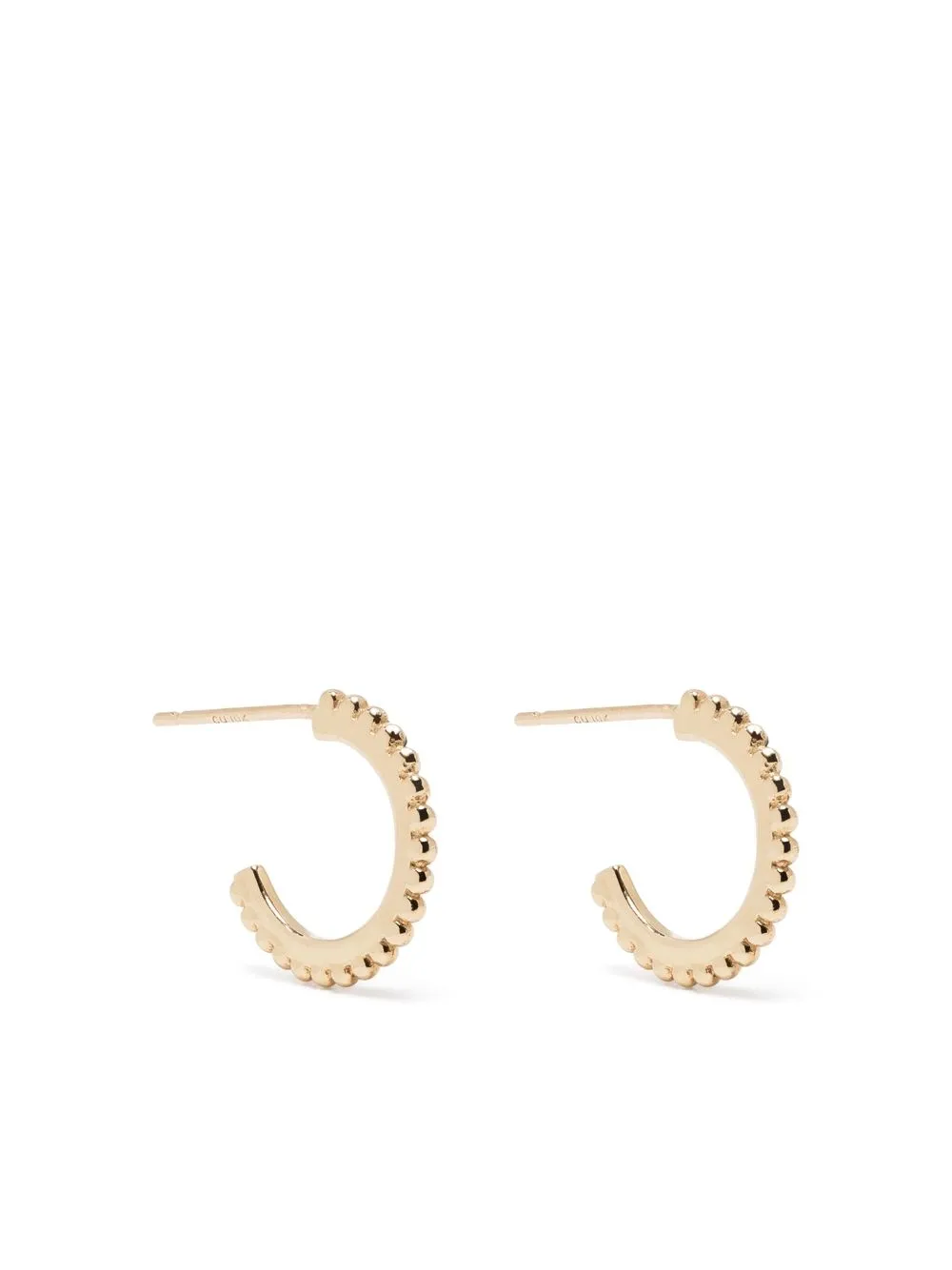 

ZAHAVA 10kt yellow gold mini dotted hoop earrings